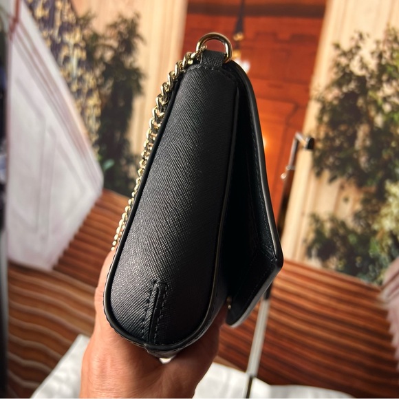 NWOT Kate Spade Laurel Greer Pale Pink Black Handbag, Chain Link Shoulder Strap - Picture 6 of 15